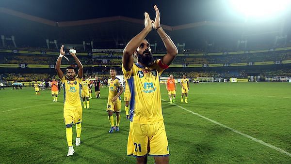 The Kerala Blasters failed to impress on the night. (Photo Credits: ISL)