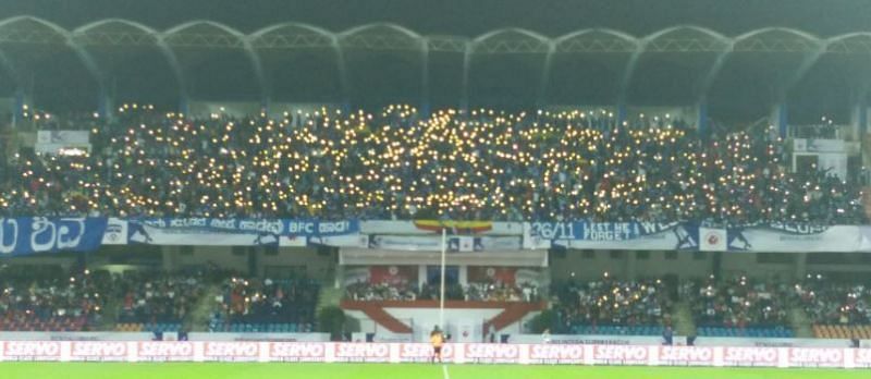 The West Block was lit-up in a candle-light tribute for the 26/11 victims. (Photo: Rohith Nair/Sportskeeda)