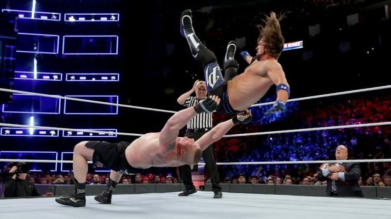 It was extremely hard work...but Brock Lesnar eventually saw off the challenge of AJ Styles