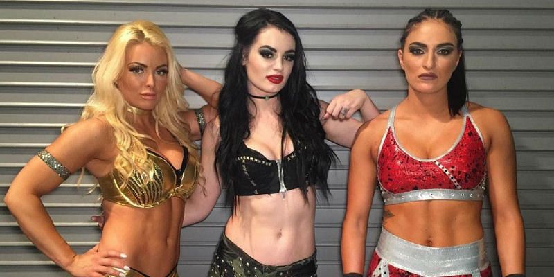 Paige, Mandy Rose, and Sonya Deville