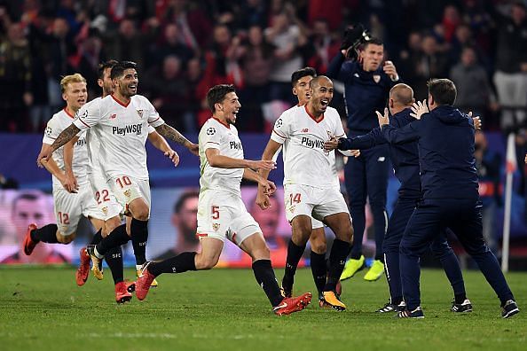 Pizarro celebrates with his teammates after the equalising goal