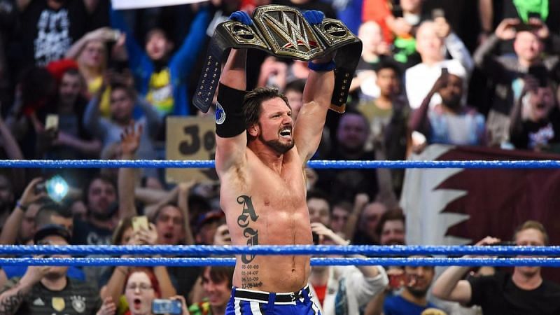 AJ Styles with the WWE Championship