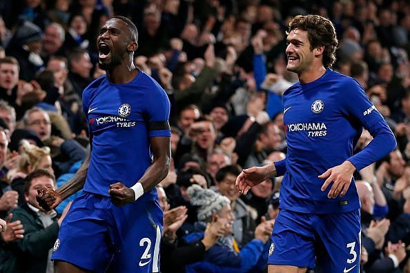 Rudiger scored his first Premier League goal for Chelsea against Swansea