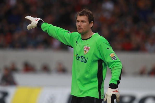 Jens Lehmann in action for Stuttgart