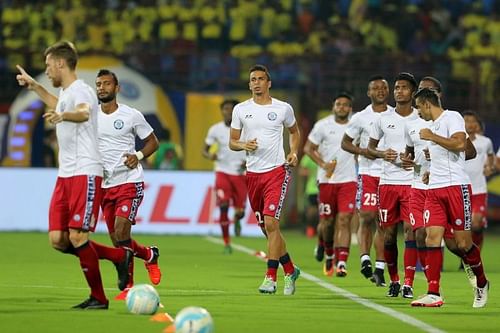 Jamshedpur FC players during a practice session (Image courtesy: ISL)