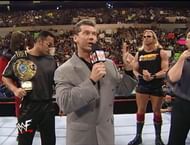 The Corporation assembles in the ring for their nightly gloating.