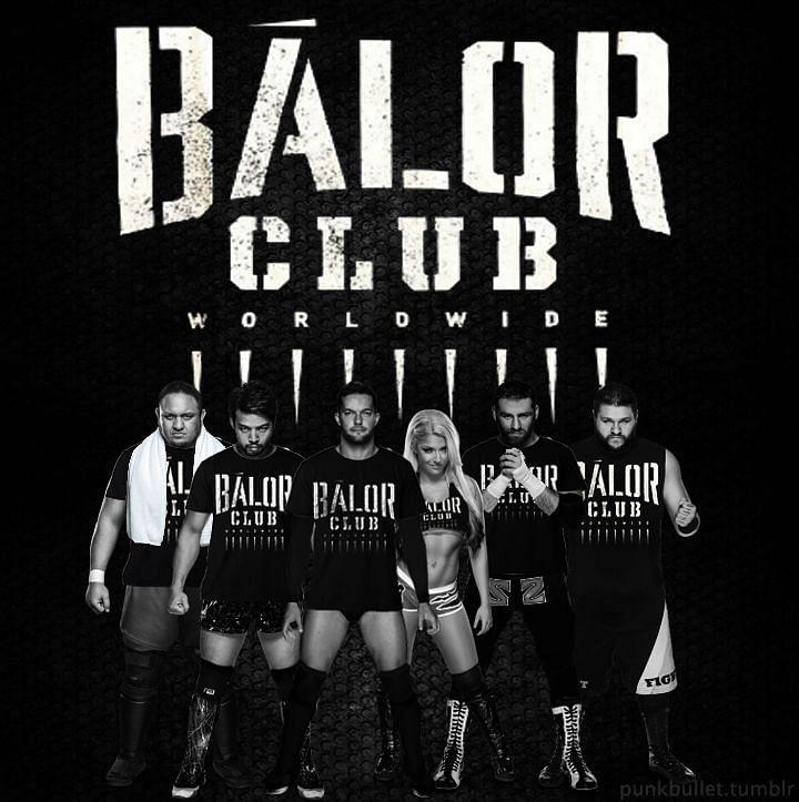 Finn Balor alongside fellow wrestlers in his merchandise