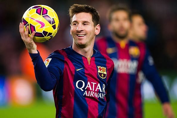 Football legend Lionel Messi signs FC Barcelona jersey