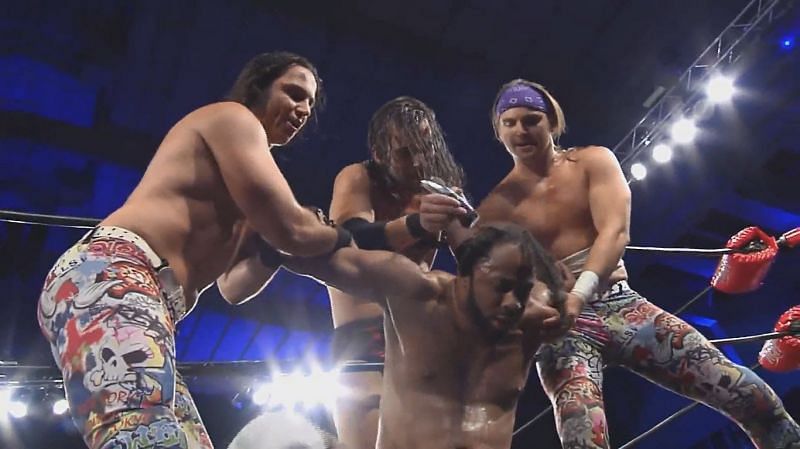 Jay Lethal (Center) famously got his head shaved by Adam Cole and The Young Bucks last year