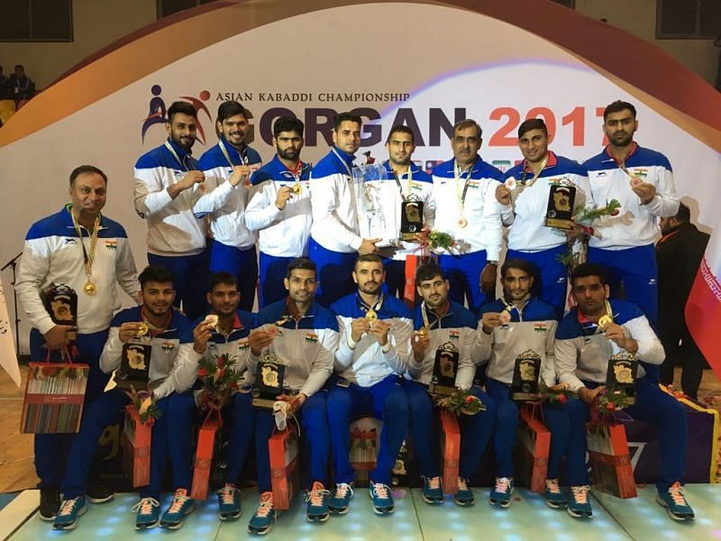 The Indian team with their gold medals