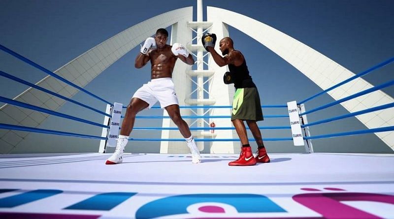 Anthony Joshua hits the mitts; working with Sebastian Eubank