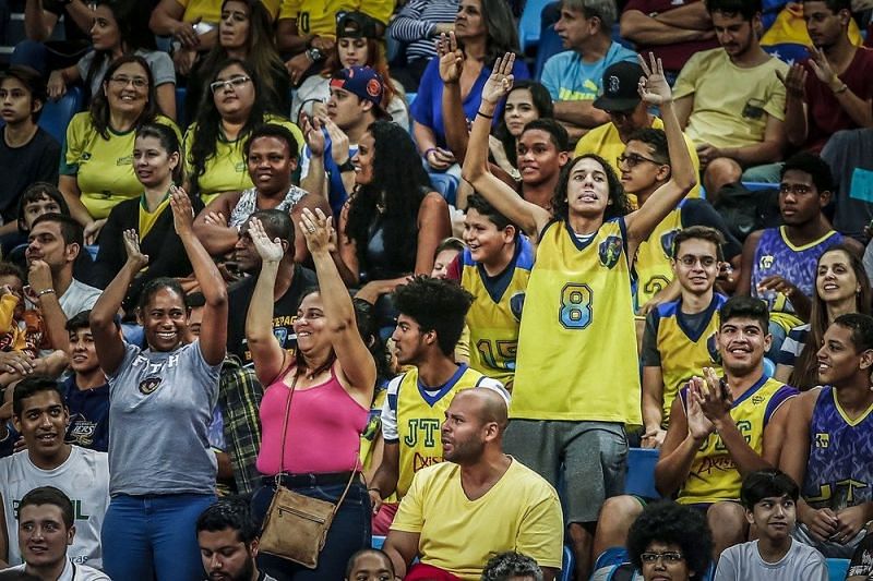 Brazil&#039;s fans are going wild during their team&#039;s win against Venezuela.