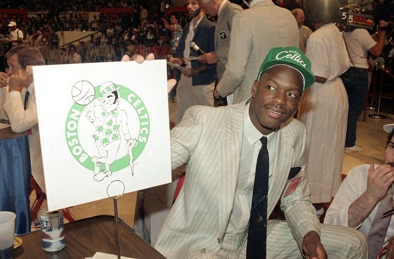 Len Bias after getting drafted by the Celtics (Image courtesy: espn.com)