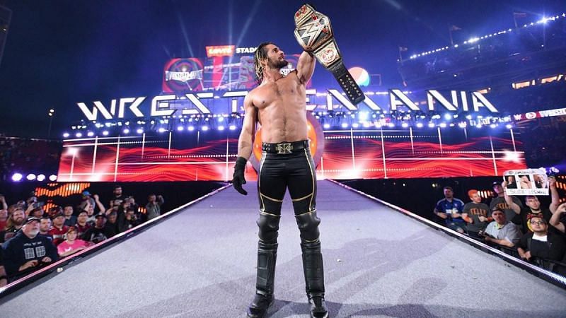 Seth Rollins after the heist of the century at WrestleMania 31