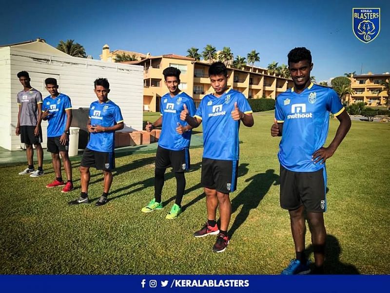 Indian players at training session