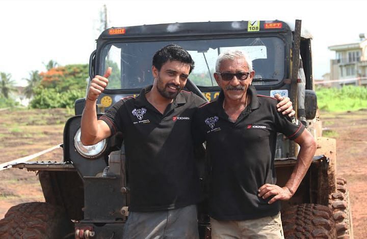 Jagat Nanjappa (right) with co-driver Chetan Changappa