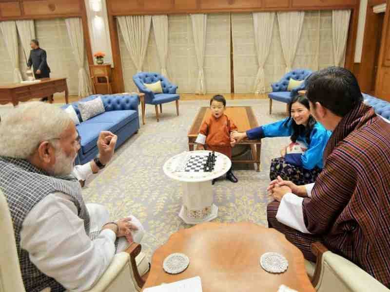 The Bhutan family interacts with PM Modi