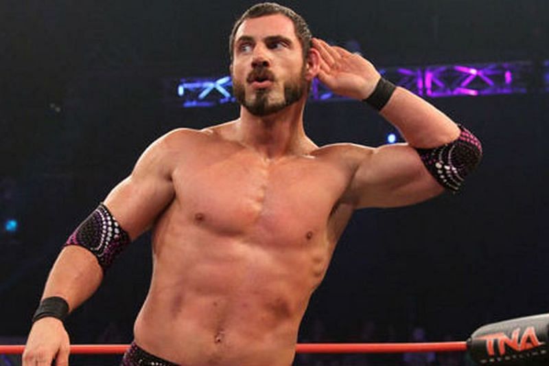 Austin Aries cuts a heel promo on indy wrestling ring