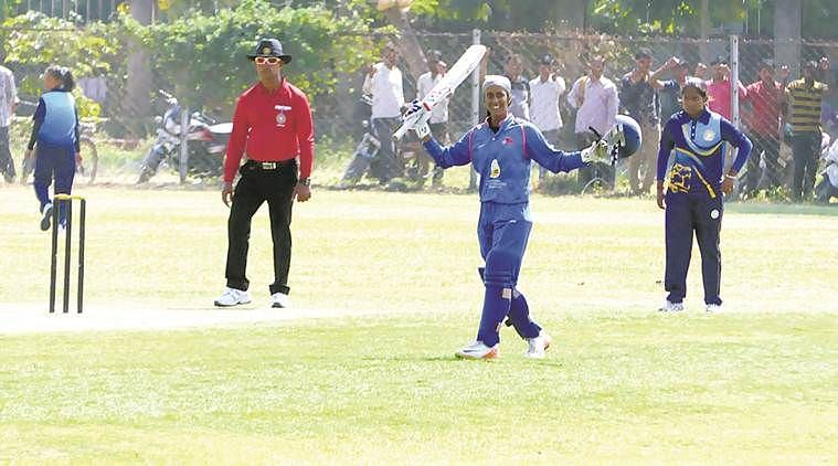 Jemimah celebrates after reaching the 200 (Image credits: Indian Express)