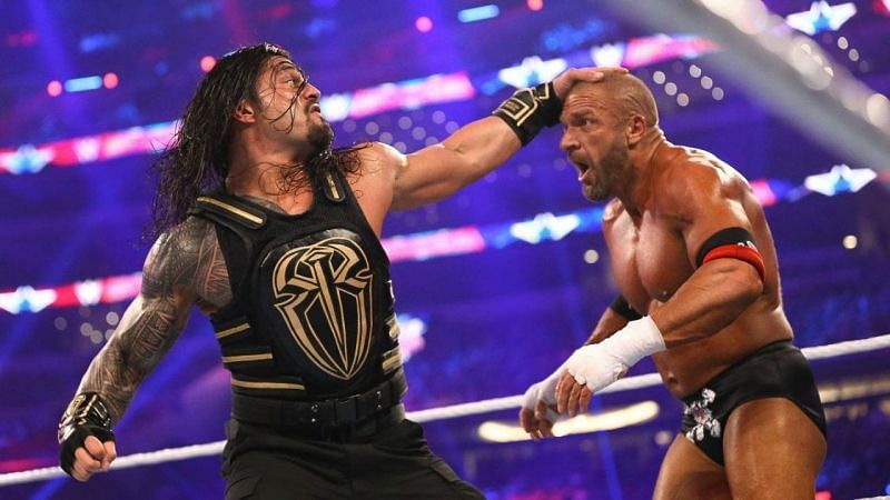 Roman Reigns defeated Triple H in the WWE Championship at WrestleMania 32 in Dallas, Texas.