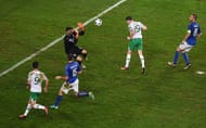 Brady gets away from Leonardo Bonucci to head home Ireland's late winner
