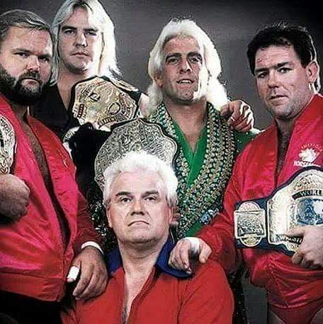 Arn Anderson and the Horsemen in their Hall of Fame lineup