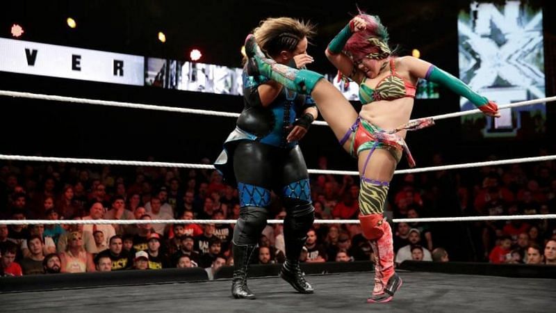 Asuka facing off against Nia Jax in NXT 