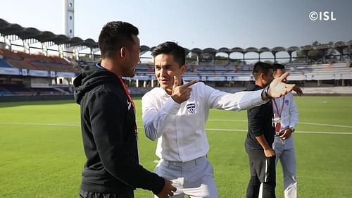 Sunil Chhetri and Jeje Lalpekhlua before the local derby (Photo: ISL)