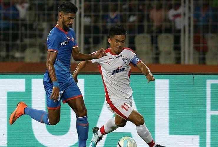 Sunil Chhetri (right) will be looking to get on the scoresheet