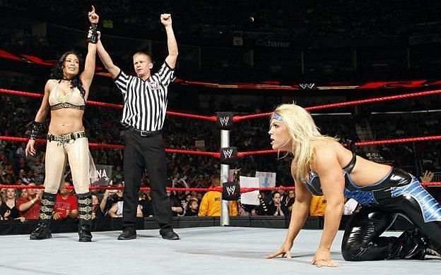 Melina after a victory against Beth Phoenix
