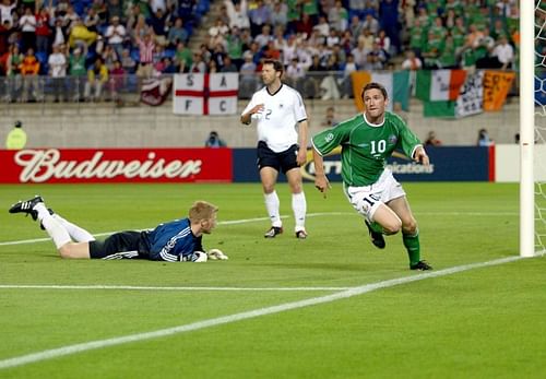 Robbie Keane's last-minute goal eventually heped Ireland make it to the knockout stages in the 2002 World Cup