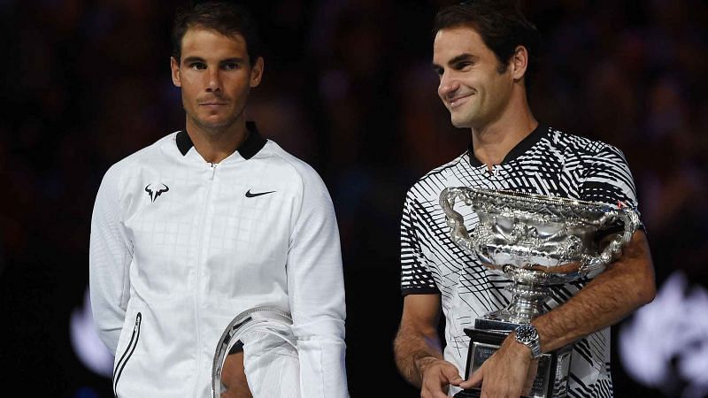 The legends, Nadal (left) and Federer (right) dominated ATP tennis in 2017