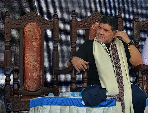 Diego Maradona during his recent visit to Kolkata