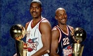 Hakeem Olajuwon and Clyde Drexler