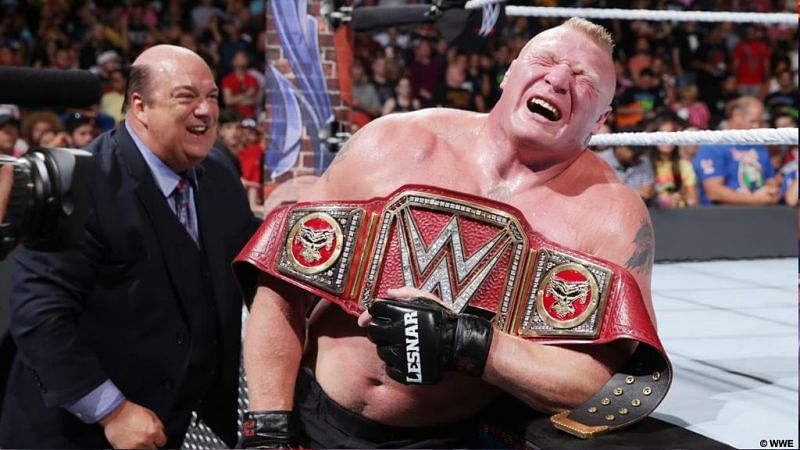 Brock Lesnar holding onto the Universal Title