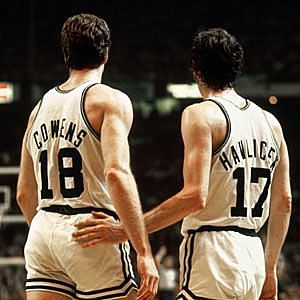 Dave Cowens and John Havelicek