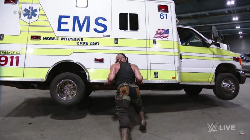Braun Strowman showed off his strength when he flipped an ambulance 