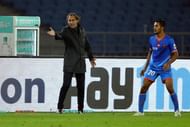 Delhi manager Miguel Portugal (left) was also sent off