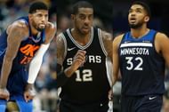Paul George, LaMarcus Aldridge and Karl-Anthony Towns
