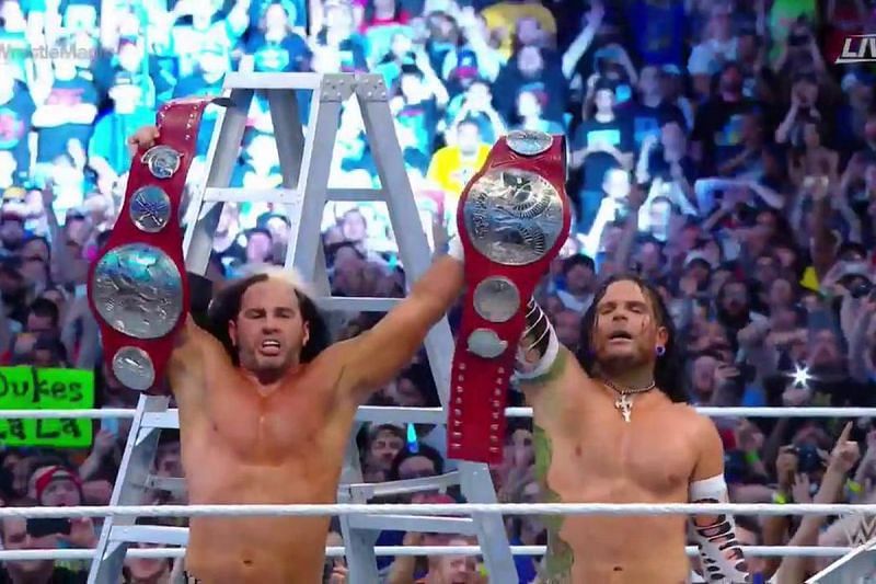 Matt and Jeff returned to WWE back at WrestleMania 33 and won the Tag Team Championships