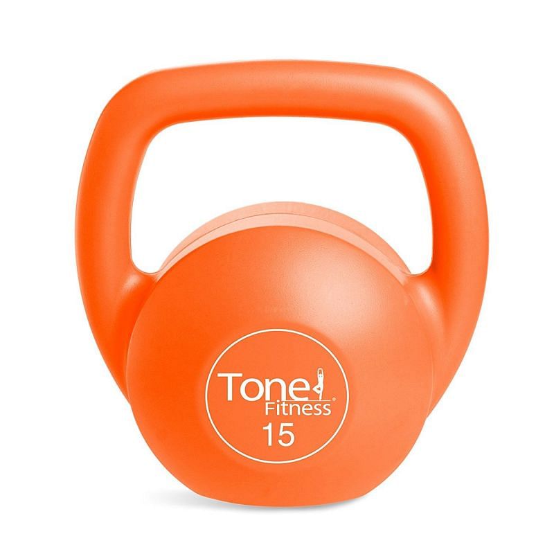 Tone Fitness Vinyl Coated Cement Kettlebell Set