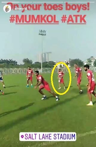 Komal Thatal seen on the training ground with ATK. (Photo: Instagram)