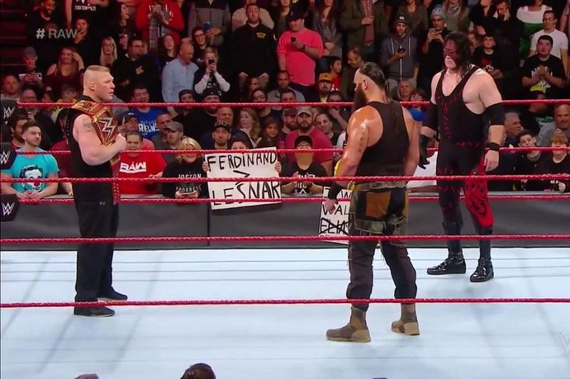 Braun Strowman vs. Brock Lesnar vs. Kane