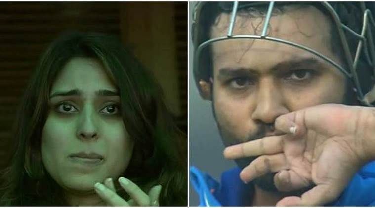 Ritika had her fingers crossed as Rohit approached his 3rd double ton.