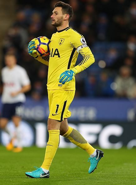 Lloris claiming the ball against Leicester City