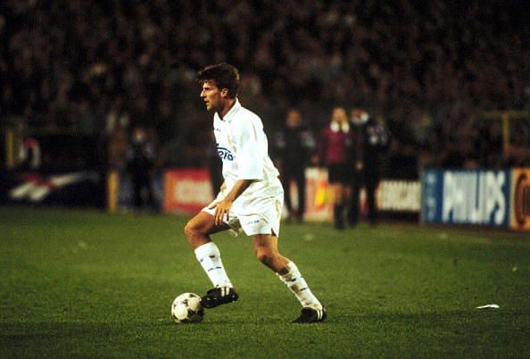 Michael Laudrup playing for Barcelona in 1994 and Madrid in 1995
