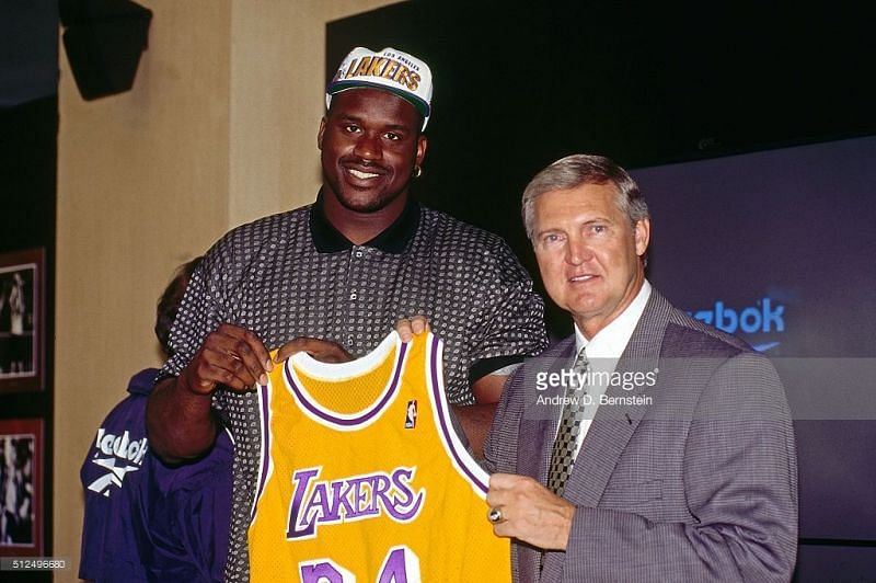 Shaquille O&#039;Neal with Jerry West