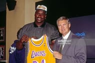 Shaquille O'Neal with Jerry West