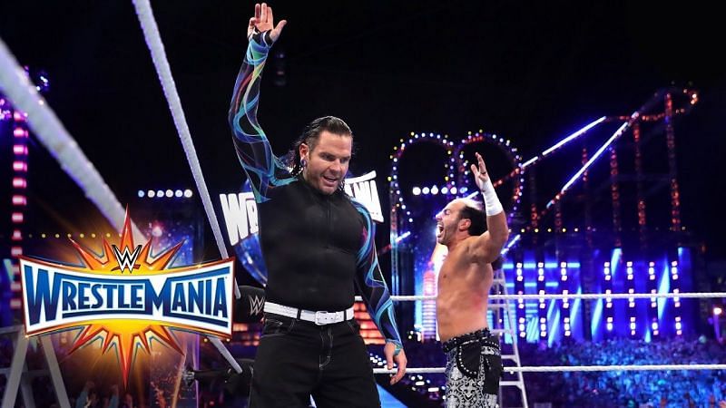 The crowd erupted to greet the Hardy Boyz, making a memorable Wresltemania moment.