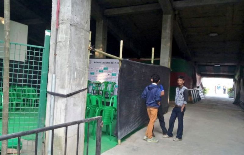 The press conference area at the Mohun Bagan Ground. (Photo: Twitter)